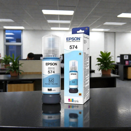 Tanque De Tinta Epson T574 Cian Claro, 70ml, 7.300 Páginas
