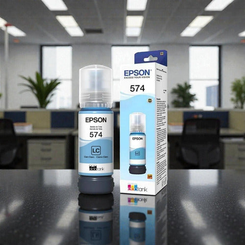 Tanque De Tinta Epson T574 Cian Claro, 70ml, 7.300 Páginas