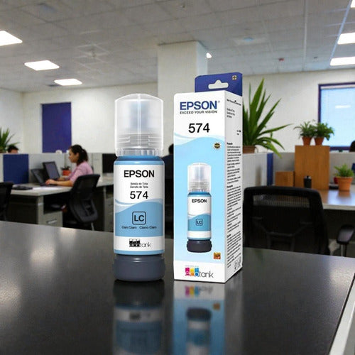 Tanque De Tinta Epson T574 Cian Claro, 70ml, 7.300 Páginas