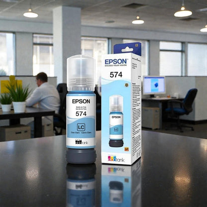 Tanque De Tinta Epson T574 Cian Claro, 70ml, 7.300 Páginas