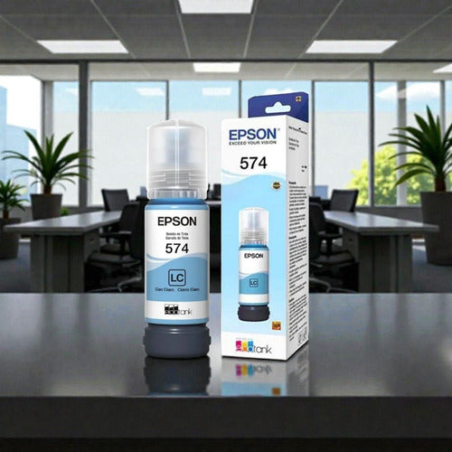 Tanque De Tinta Epson T574 Cian Claro, 70ml, 7.300 Páginas