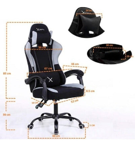 Silla De Escritorio Xzeal Xz20 Gamer Ergonómica  Negra Y Blanca