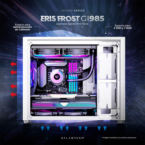Gabinete Balam Rush Eris Frost Gi985  Micro-tower Blanco