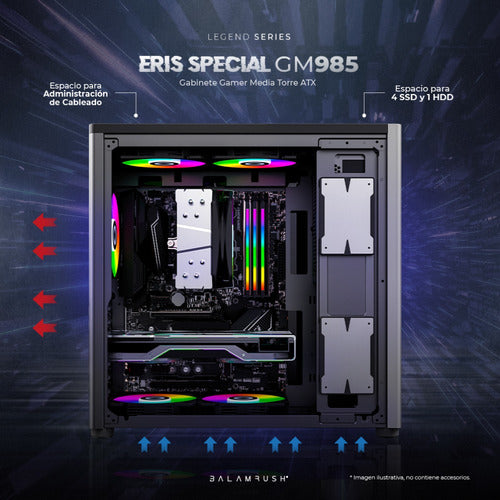 Gabinete Balam Rush Eris Special Gm985 Midi-tower Gris