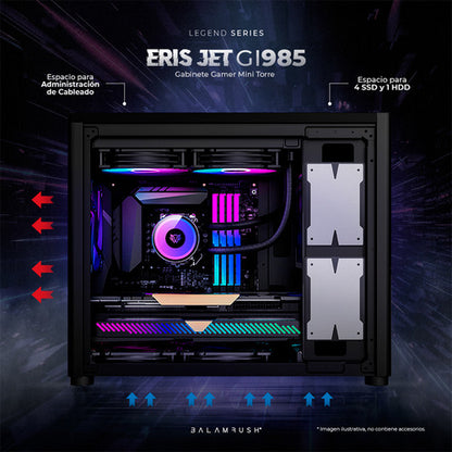 Gabinete Balam Rush Eris Jet Gi985 Micro-tower Negro