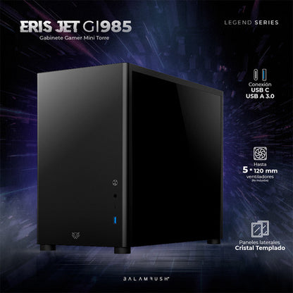 Gabinete Balam Rush Eris Jet Gi985 Micro-tower Negro