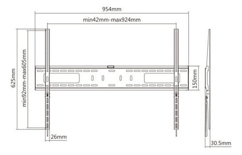 Ovaltech Soporte De Pared Ovtv-f60100 Pantalla 60-100  75kg