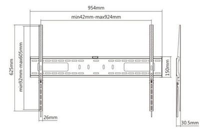Ovaltech Soporte De Pared Ovtv-f60100 Pantalla 60-100  75kg