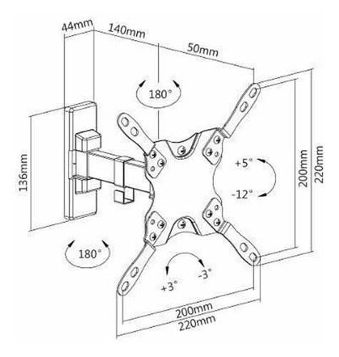 Ovaltech Soporte De Pared Ovtv-m1342  Pantalla 13-42' 20kg