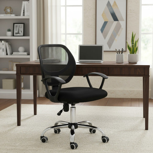 Nextep Silla Ne-650s, Respaldo De Malla, Tela, Negro