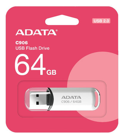 Memoria Usb Adata C906, 64gb Usb 2.0 Lectura 30 Mb/s Blanco