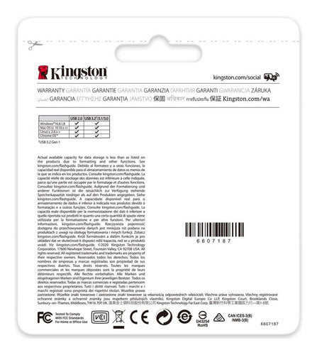 Memoria Usb Kingston Datatraveler Kyson 64gb Usb 3.2 Plata