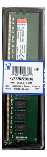 Memoria Ram Kingston Value Kvr32n22d8/16 Ddr4 3200mhz 16gb