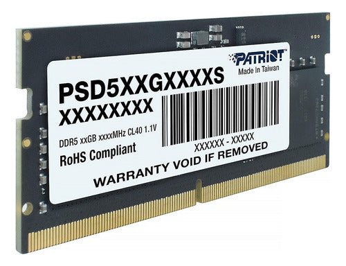 Memoria Ram Patriot Signature Ddr5, 4800mhz, 16gb, So-dimm