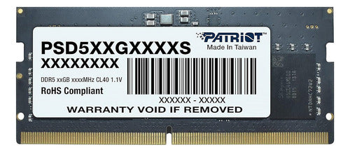 Memoria Ram Patriot Signature Ddr5, 4800mhz, 16gb, So-dimm