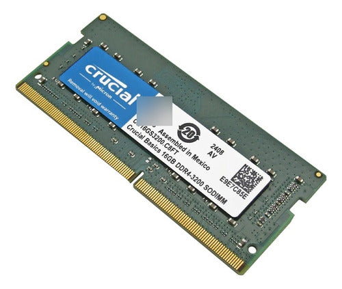 Memoria Ram Crucial Basics Ddr4, 3200mhz 16gb Cl22, So-dimm