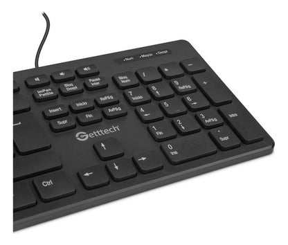 Teclado Slim Getttech Ggk-esmwr-01 Alambrico Hub 2 Usb Port