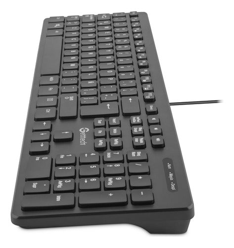 Teclado Slim Getttech Ggk-esmwr-01 Alambrico Hub 2 Usb Port