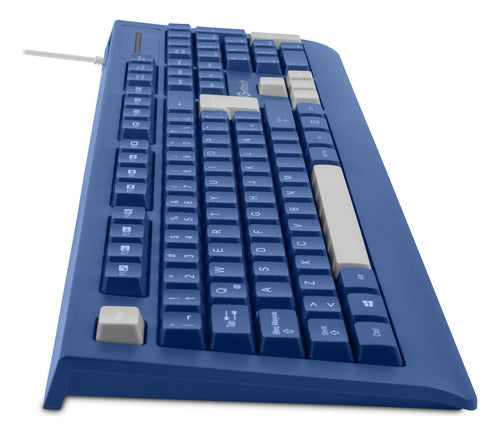 Teclado Getttech Ggk-esmwr-02-bl Alámbrico Conexión Usb Azul