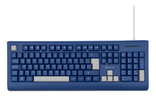 Teclado Getttech Ggk-esmwr-02-bl Alámbrico Conexión Usb Azul