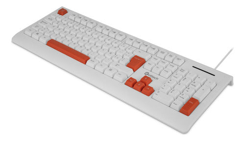Teclado Getttech Ggk-esmwr-02-wh Alámbrico  Usb Blanco
