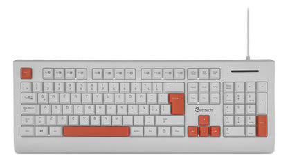 Teclado Getttech Ggk-esmwr-02-wh Alámbrico  Usb Blanco