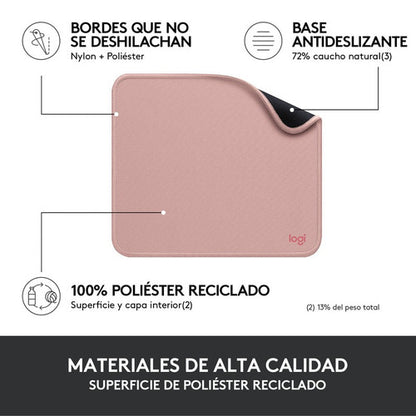 Mousepad Logitech Studio Series, 23 X 20cm, Grosor 2mm, Rosa