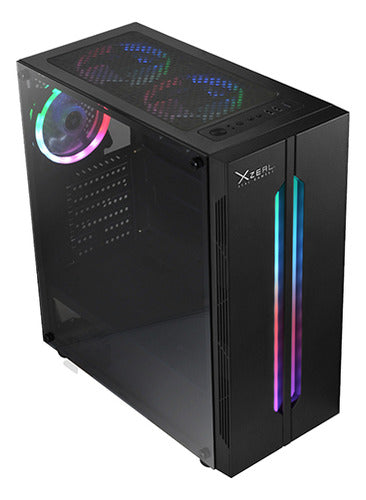 Gabinete Xzeal Xz120 Con Ventana Rgb Tower 3ventiladores Rgb
