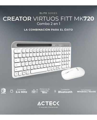 Kit De Teclado Y Mouse Acteck Creator Virtuos Silk Mk720