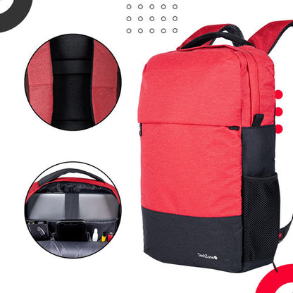 Techzone Mochila Nylon/poliés Tz21lbp07 Laptop 15.6  Naranja