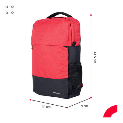 Techzone Mochila Nylon/poliés Tz21lbp07 Laptop 15.6  Naranja