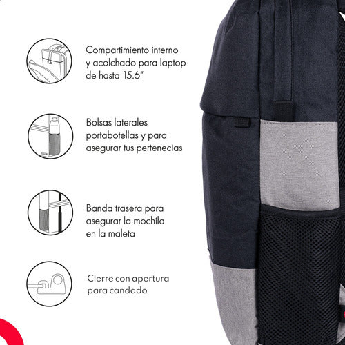 Techzone Mochila De Nylon/poliéster Tz21lbp07 Laptop 15.6