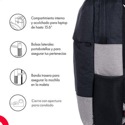 Techzone Mochila De Nylon/poliéster Tz21lbp07 Laptop 15.6