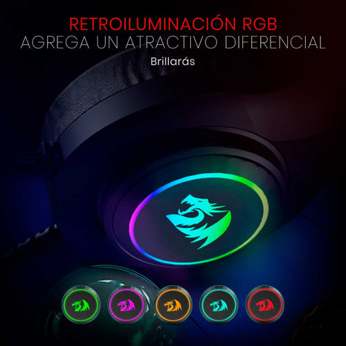 Diadema Redragon Hylas H260 Rgb Microfono Gamer Headset 3.5m