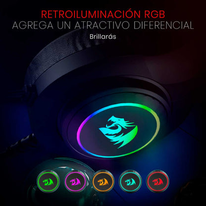 Diadema Redragon Hylas H260 Rgb Microfono Gamer Headset 3.5m