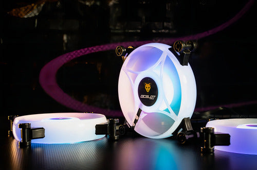 Ocelot Ogf01 - Ventilador 120mm Led Arcoiris Molex 4 Pin