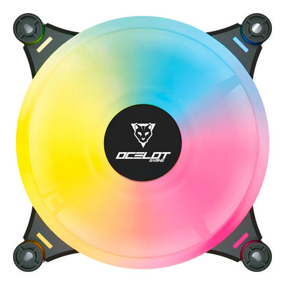 Ocelot Ogf01 - Ventilador 120mm Led Arcoiris Molex 4 Pin