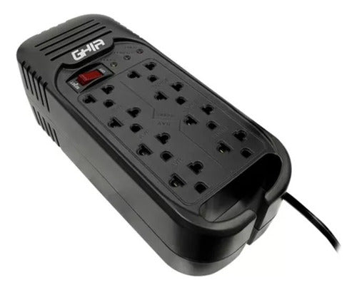Ghia Regulador De Voltaje Gvr-020, 800w, 2000va, 8 Contactos