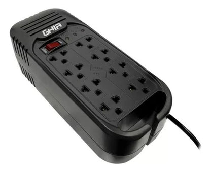 Ghia Regulador De Voltaje Gvr-020, 800w, 2000va, 8 Contactos