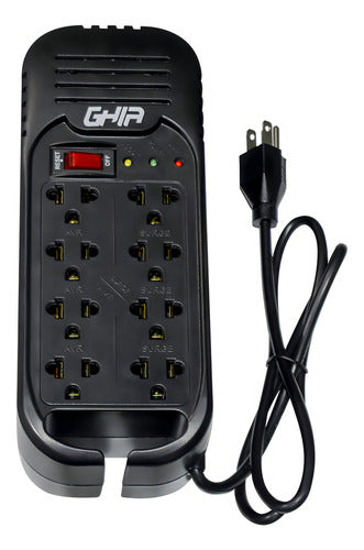 Ghia Regulador De Voltaje Gvr-020, 800w, 2000va, 8 Contactos