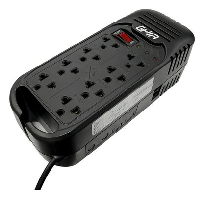 Ghia Regulador De Voltaje Gvr-020, 800w, 2000va, 8 Contactos