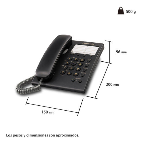 Panasonic Teléfono Básico Kx-ts550 Alámbrico Negro Analógica