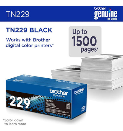 Toner Brother Tn229bk, Negro, Hasta 1,500 Páginas