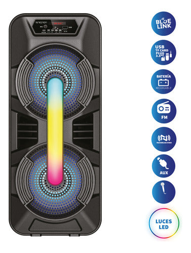 Necnon Bafle Nb-08x Bluetooth Alámbrico 7400w Pmpo Usb Negro
