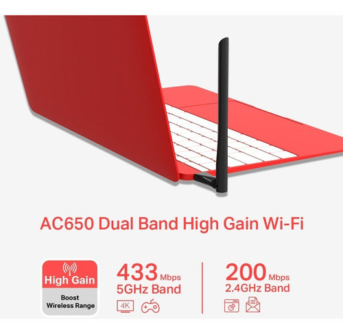Mercusys Tarjeta De Red Mu6h Inalámbrico 433 Mbit Usb 1 Ante