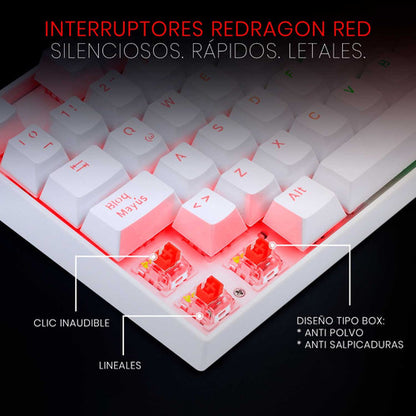 Teclado Mecánico Kumara Rainbow White K552-kr - Red Switch