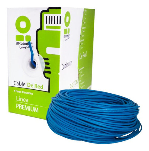 Brobotix Bobina De Cable Cat5e Utp, 100 Metros, Azul 400052