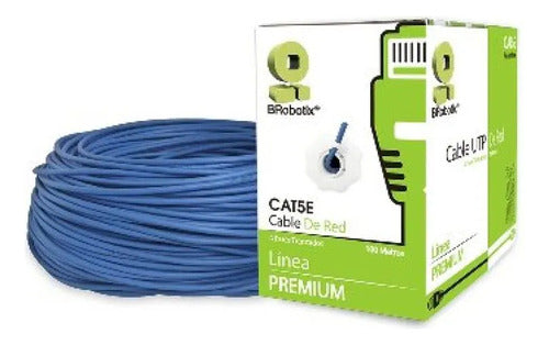Brobotix Bobina De Cable Cat5e Utp, 100 Metros, Azul 400052