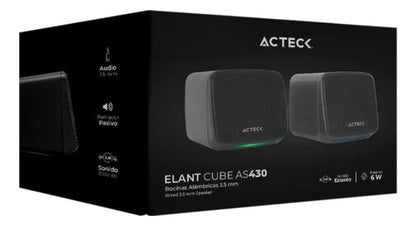 Acteck Bocinas Elant Cube, Alámbrico, 3w Rms, 3.5mm, Negro