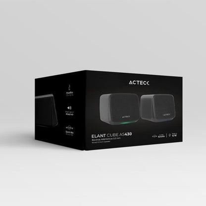 Acteck Bocinas Elant Cube, Alámbrico, 3w Rms, 3.5mm, Negro